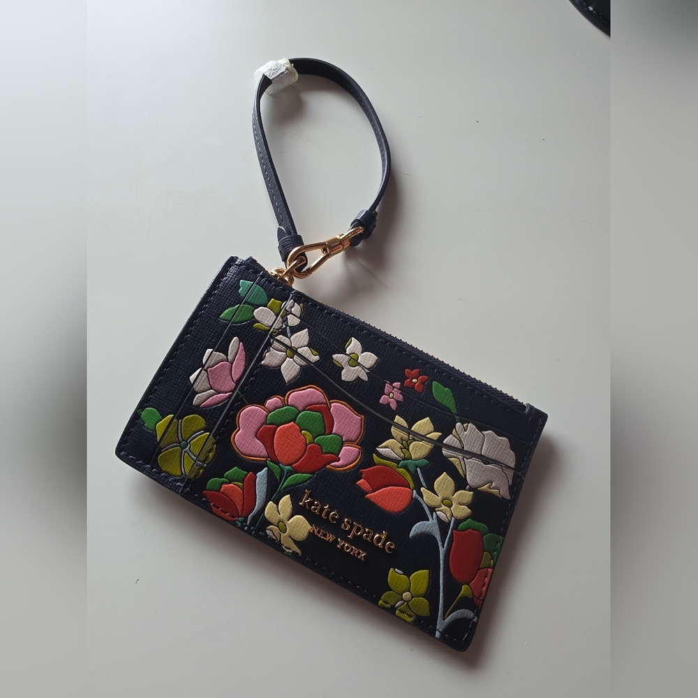 Kate Spade Morgan Flower Bed Embossed Card Case Wristlet